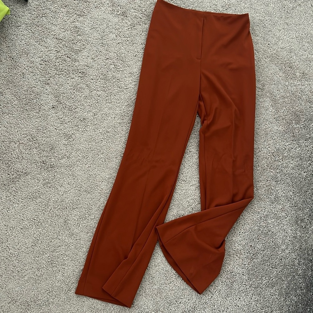 Dkny high waist burnt orange trousers , wide leg size 8